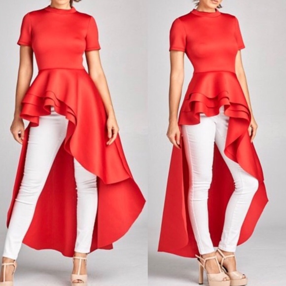 Tops - LAST ONE!! PRICE FIRM BLACK Hi low ruffle top